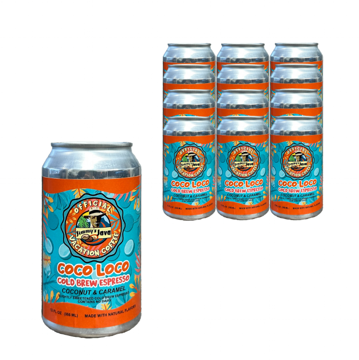 Jimmy's Java Coco Loco Cold Brew Espresso - 12 Pack 12oz Nitro Cans
