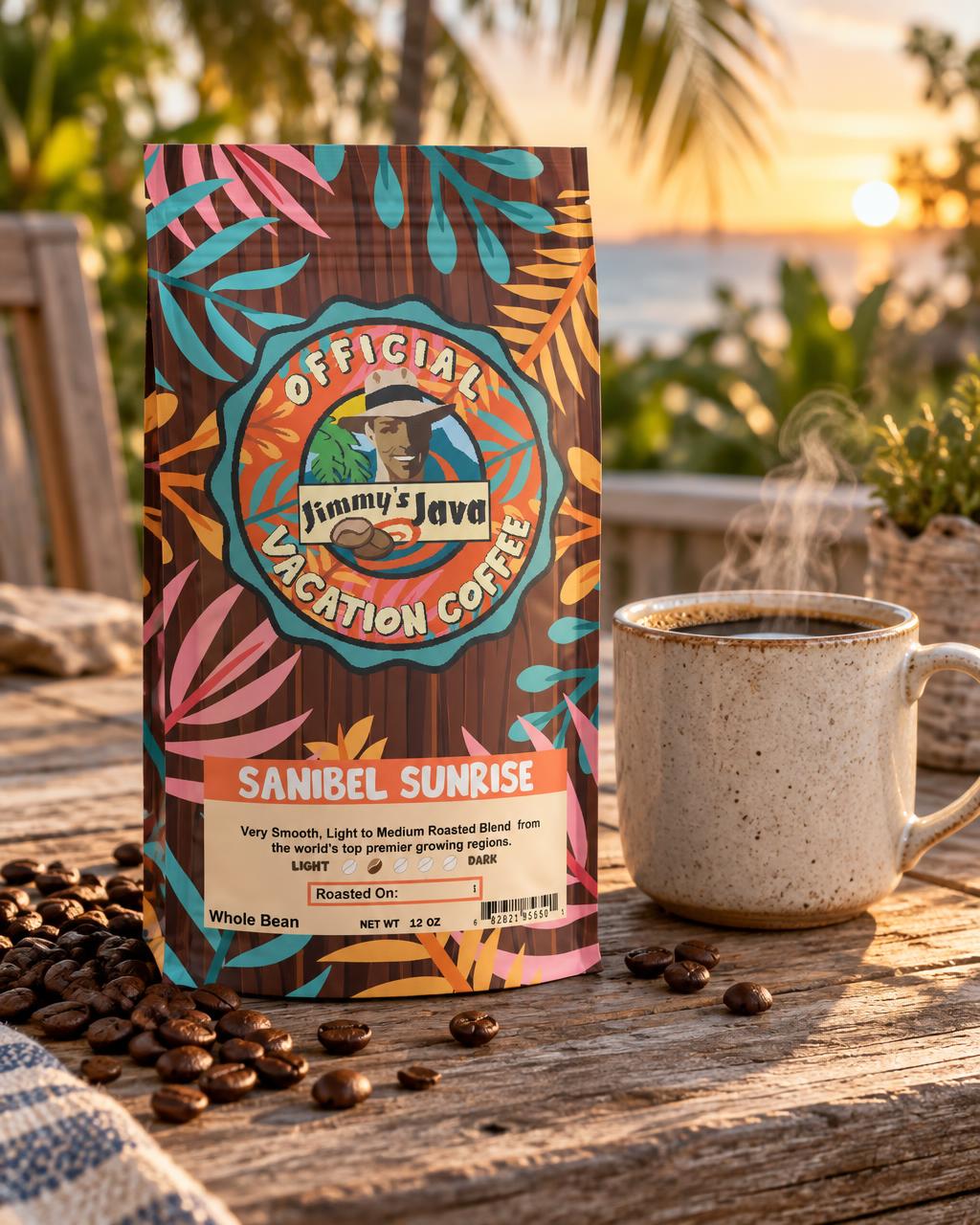 Sanibel Sunrise medium roast morning blend coffee lifestyle